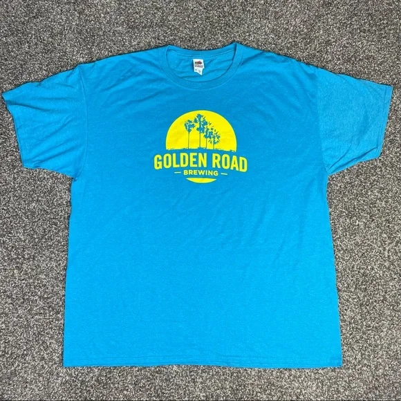 GOLDEN ROAD BREWING Blue & Yellow Graphic Short Sleeve T Shirt - Picture 5 of 6